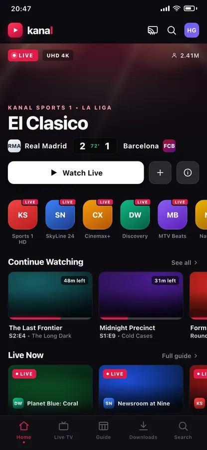 Kanal app screen