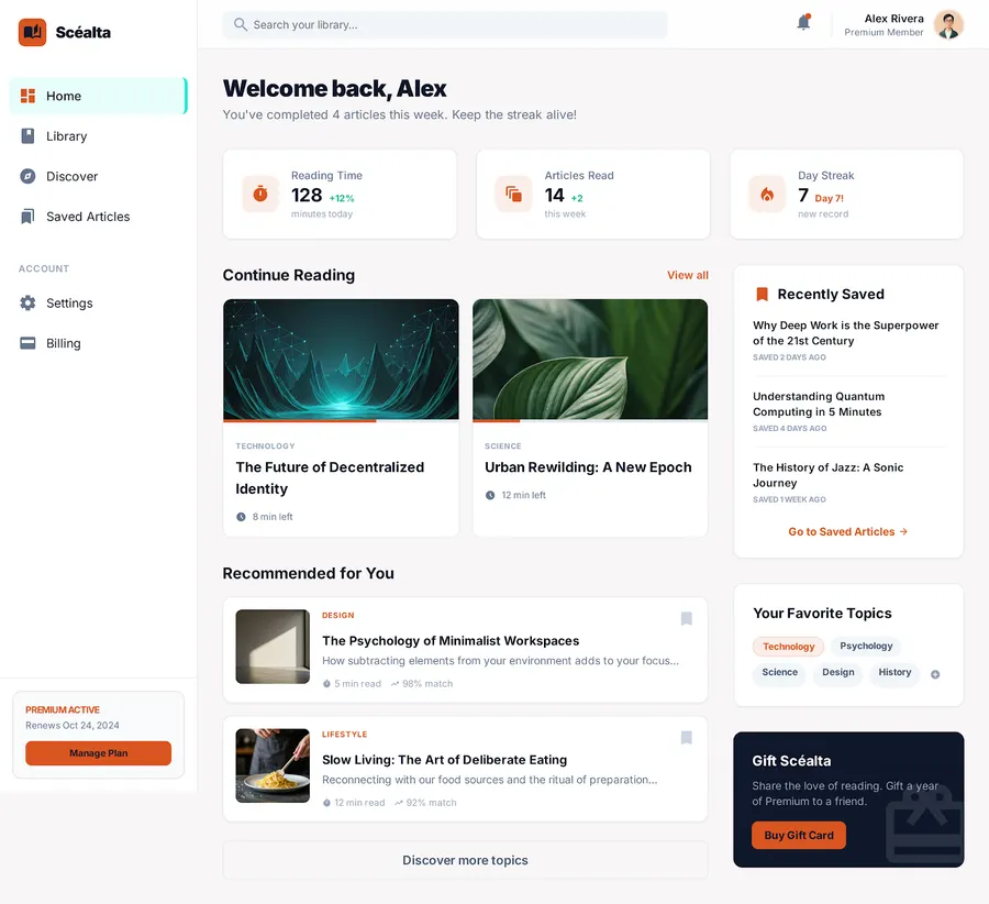 Scealta interface