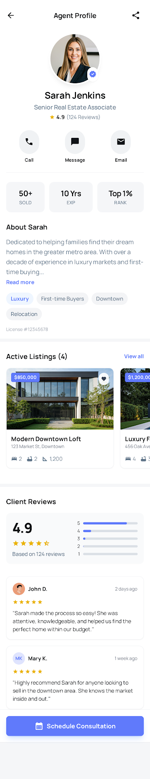 Hacienda Real Estate Property Listing Platform - Mobile app screenshot 5 - iOS, Android React app