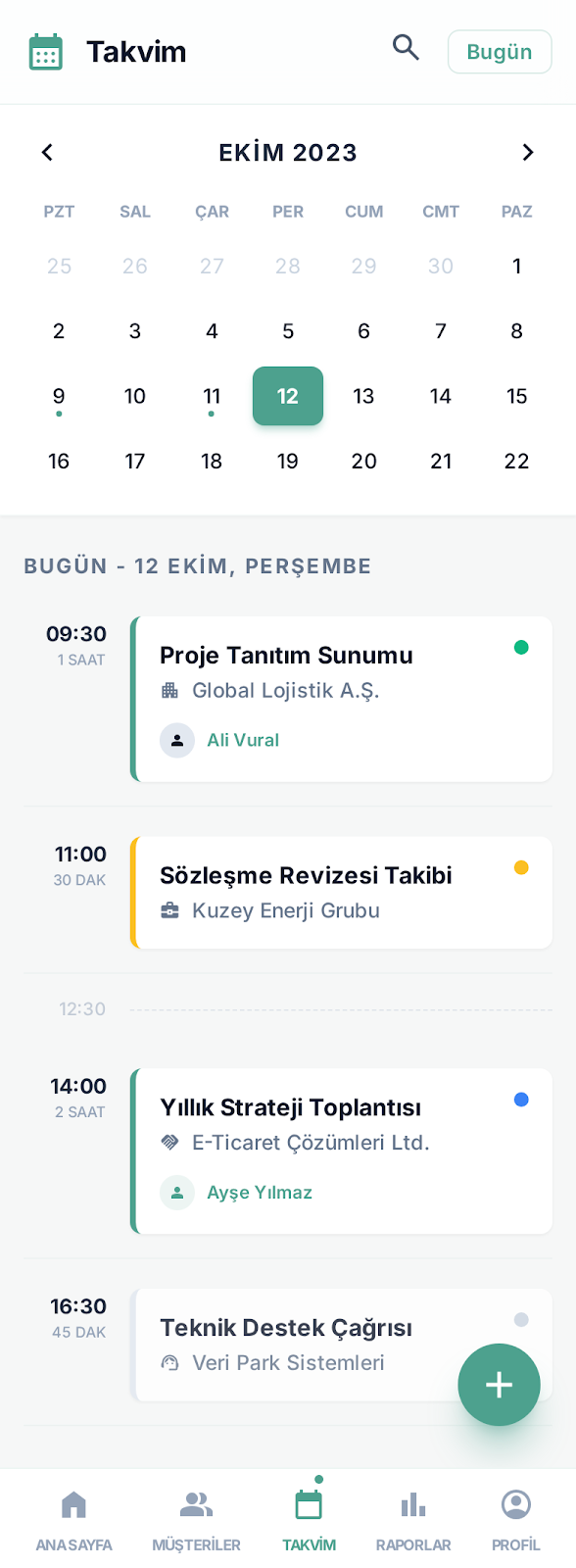 Musteri Customer Relationship Management System - Mobile app screenshot 5 - iOS, Android React app