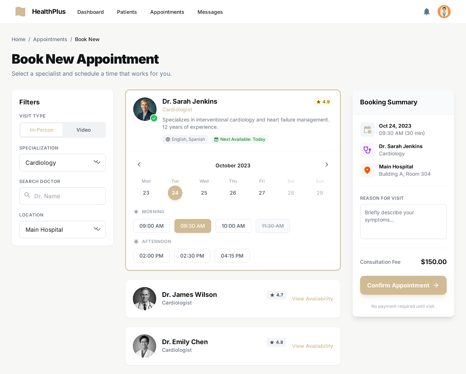 Therapeia Healthcare Management & Patient Portal - Web platform screenshot 2 - React, TypeScript development